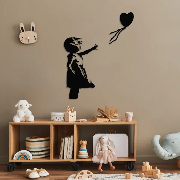 Wallity Nástenná kovová dekorácia Banksy 14 čierna