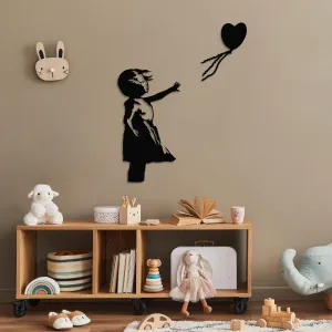 Wallity Nástenná kovová dekorácia Banksy 14 čierna