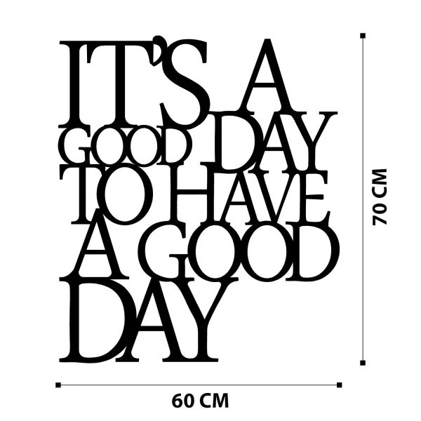 Wallity Nástenná kovová dekorácia Good Day černá