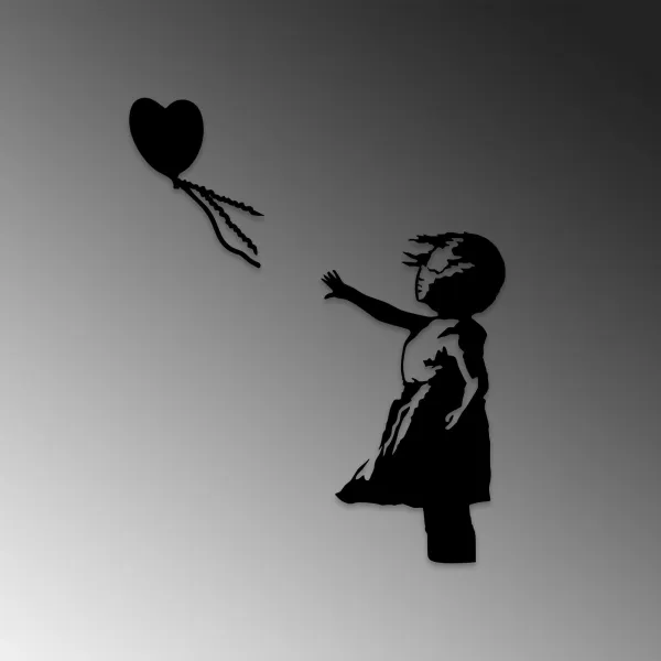 Wallity Nástenná kovová dekorácia Banksy 14 čierna