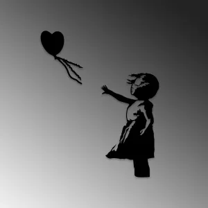 Wallity Nástenná kovová dekorácia Banksy 14 čierna