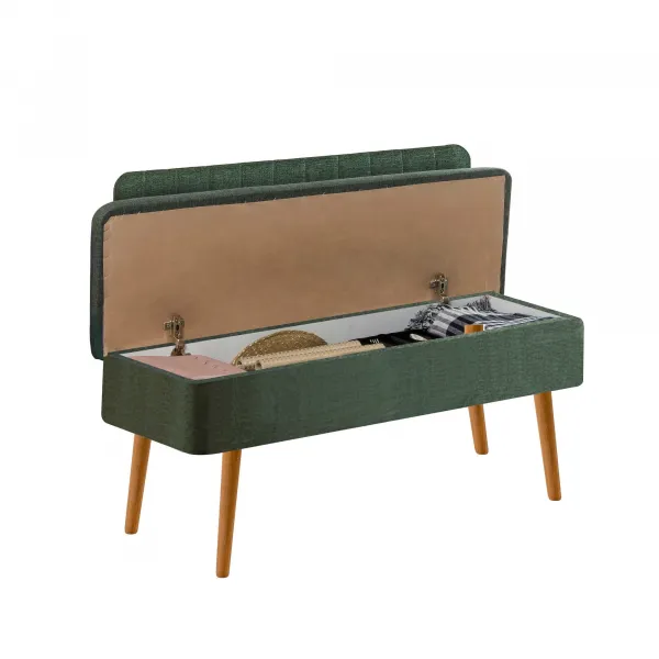 Kalune Design Lavice VINA II s úložným prostorem 110 cm borovice atlantic/tmavě zelená
