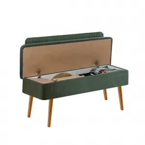 Kalune Design Lavice VINA II s úložným prostorem 110 cm borovice atlantic/tmavě zelená
