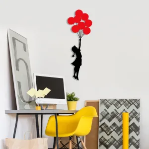 Wallity Nástenná kovová dekorácia Banksy červená/čierna