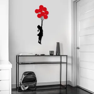 Wallity Nástenná kovová dekorácia Banksy červená/čierna