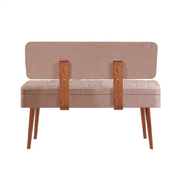 Kalune Design Lavice VINA II s úložným prostorem 110 cm ořech/béžová