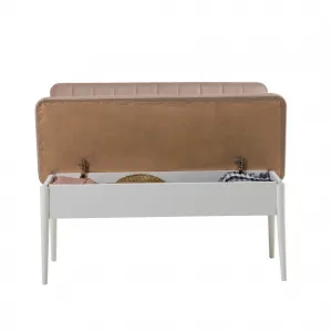 Kalune Design Lavice VINA s úložným prostorem 110 cm bílá/béžová