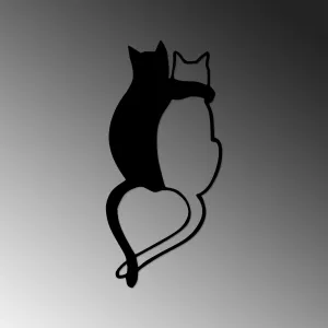 Wallity Nástenná kovová dekorácia Love Cats 478 čierna