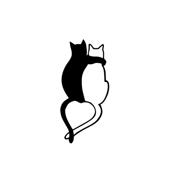 Wallity Nástenná kovová dekorácia Love Cats 478 čierna