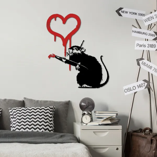 Wallity Nástenná dekorácia Banksy Metal 08 čierna