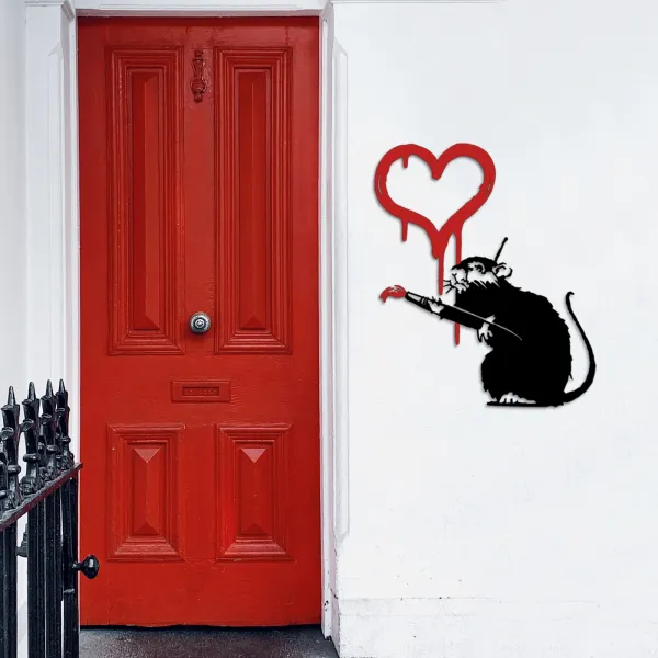 Wallity Nástenná dekorácia Banksy Metal 08 čierna