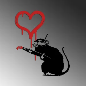 Wallity Nástenná dekorácia Banksy Metal 08 čierna