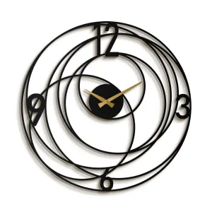 Wallity Nástěnné kovové hodiny Clock Big Bang černá