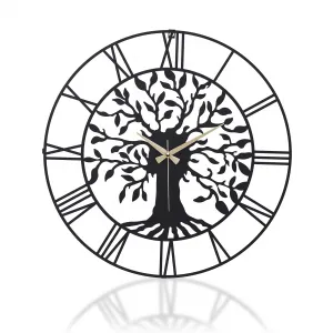 Wallity Nástěnné kovové hodiny Clock Vita černé
