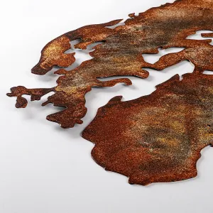 Wallity Nástenná kovová dekorácia Mapa sveta stredná 1 viacfarebná