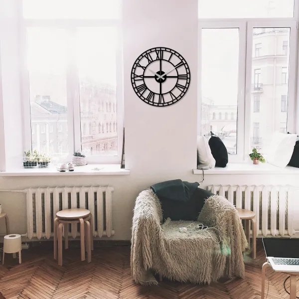 Wallity Nástěnné kovové hodiny Enzoclock S002 černé