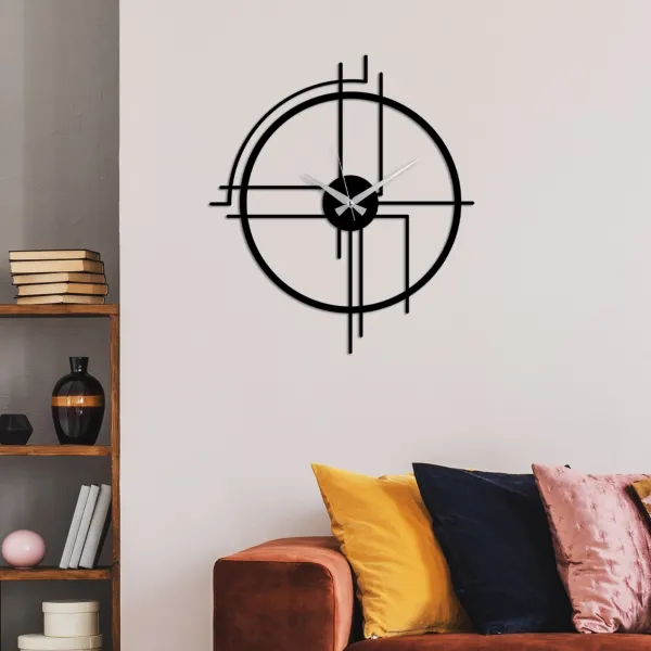 Wallity Nástenné kovové hodiny Minimal čierne