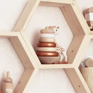 Kalune Design Sada 5 ks nástěnných poliček RAF 36x31 cm světlý ořech
