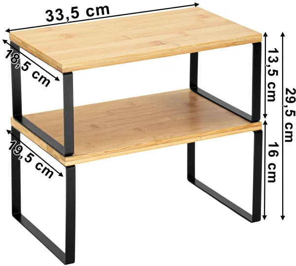 TZB Sada 2 ks kuchyňských polic GINGER černá/hnědá