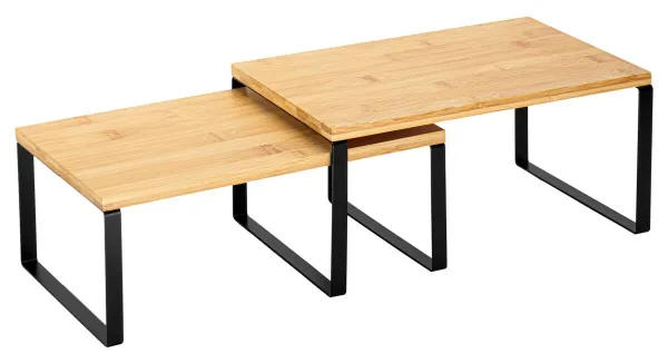 TZB Sada 2 ks kuchyňských polic GINGER černá/hnědá