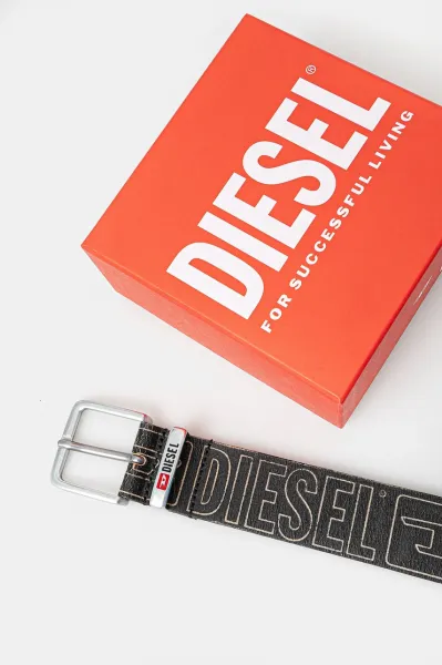 Opasok Diesel Diesel Logo B-Biscotto Outline Belt Black
