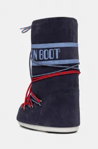Vysoké zimné topánky MOON BOOT MB ICON SUEDE LACES-F017 BLUE NAVY
