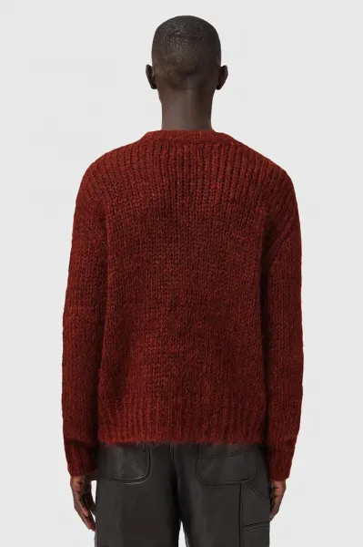 Sveter s prímesou vlny AllSaints MYLES oranžová farba, M050KD