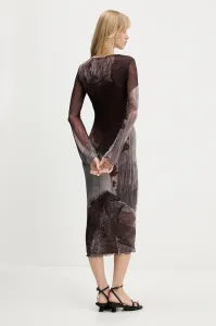 Šaty Desigual ABYSS LACROIX hnedá farba, midi, priliehavé, 25WWVK01