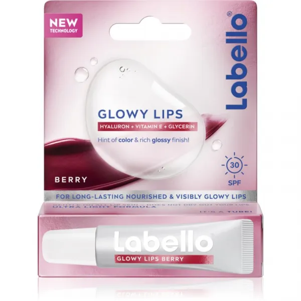 Labello Glowy Lips Berry tónovací balzam na pery s kyselinou hyalurónovou SPF 30 10 ml