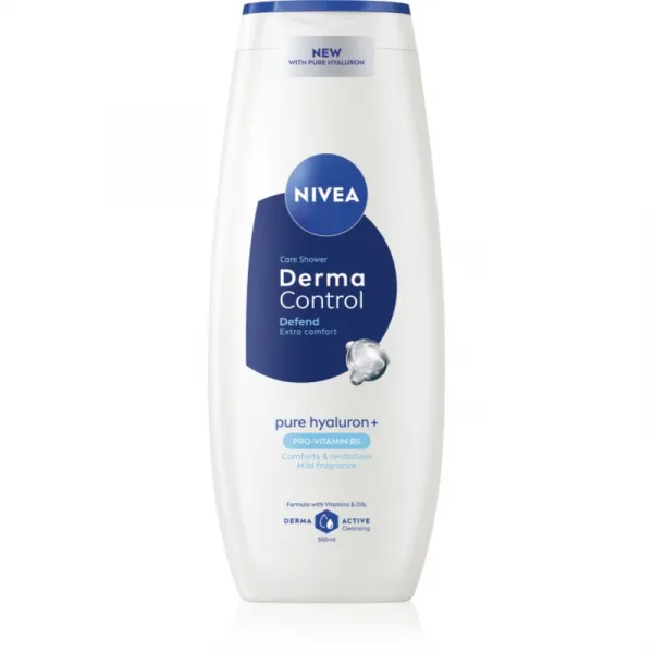 NIVEA Derma Control Defend upokojujúci sprchový gél s kyselinou hyalurónovou 500 ml