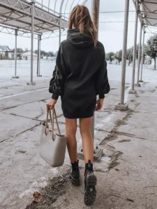 Dámske mikinové šaty EASSY čierna Dstreet