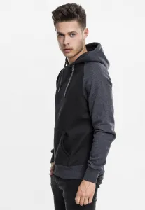 Raglan contrast hoodie blk/cha