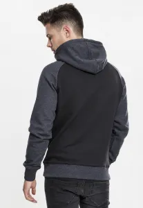 Raglan contrast hoodie blk/cha