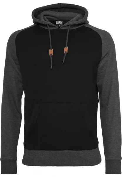 Raglan contrast hoodie blk/cha