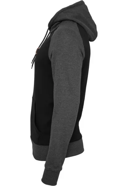 Raglan contrast hoodie blk/cha