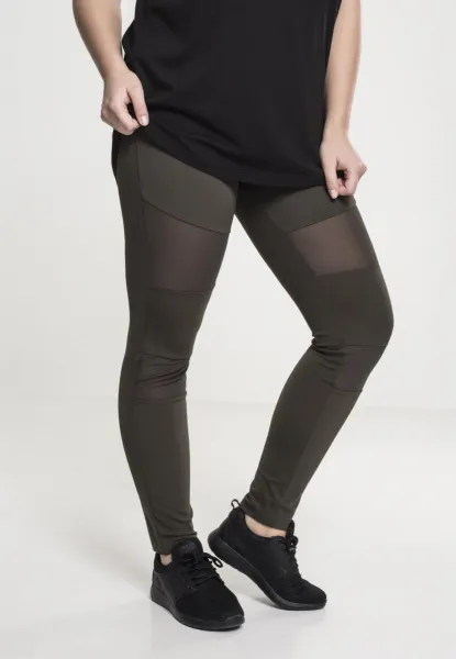 Women's Tech Mesh Leggings - Dark Olive