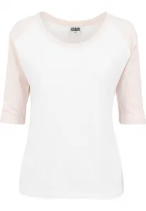 Women's 3/4 contrast raglan t-shirt wht/pink