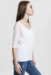Women's 3/4 contrast raglan t-shirt wht/pink