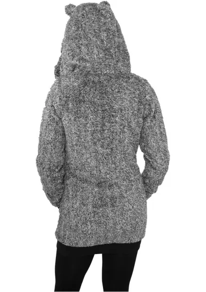 Women's Melange Teddy Zip Hoody blk/wht