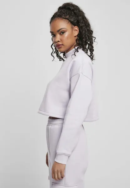 Women's Haircut Oversized Sweat High Neck Crew Soft Lilac
