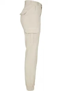 Women's high-waisted cargo pants whitesand