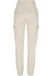 Women's high-waisted cargo pants whitesand