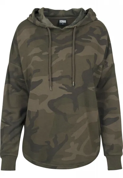 Women's Oversized Camo Hooded Olive Camo