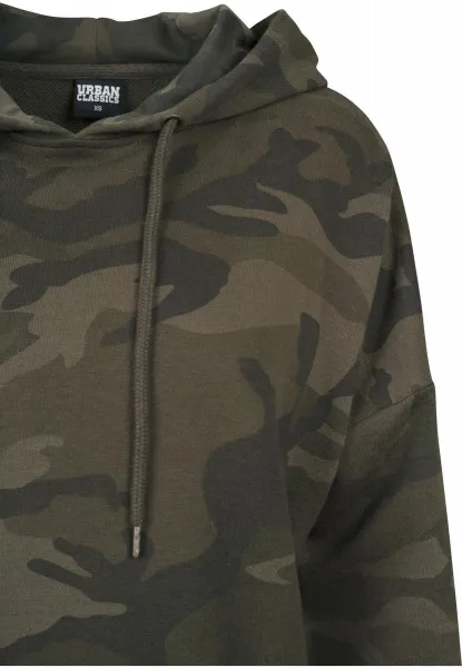 Women's Oversized Camo Hooded Olive Camo