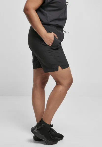 Women's Crinkle Nylon Shorts in Black
