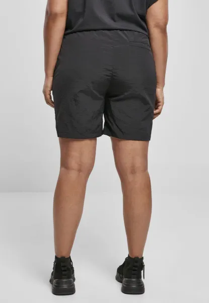 Women's Crinkle Nylon Shorts in Black