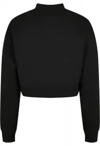 Women's Cropped Oversized Sweat High Neck Crew Black