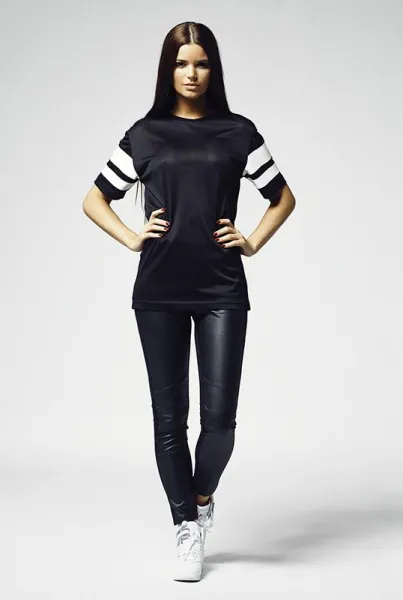 Women's striped t-shirt blk/wht