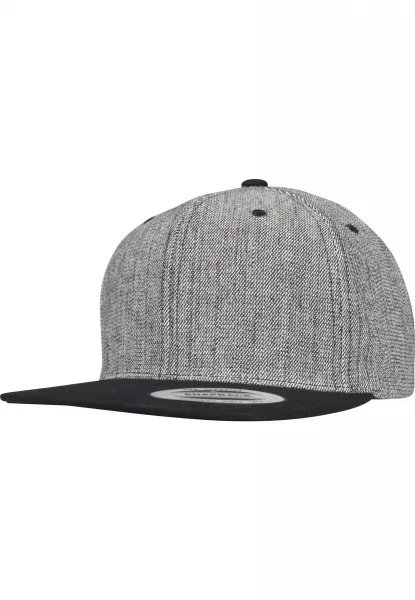 Melange Solid Snapback Black Melange/Black