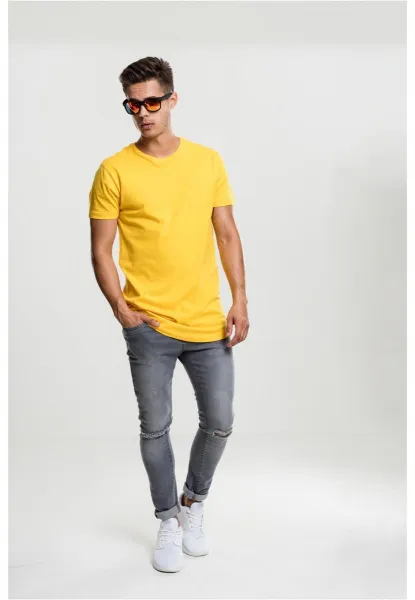 Shaped long T-shirt chrome yellow